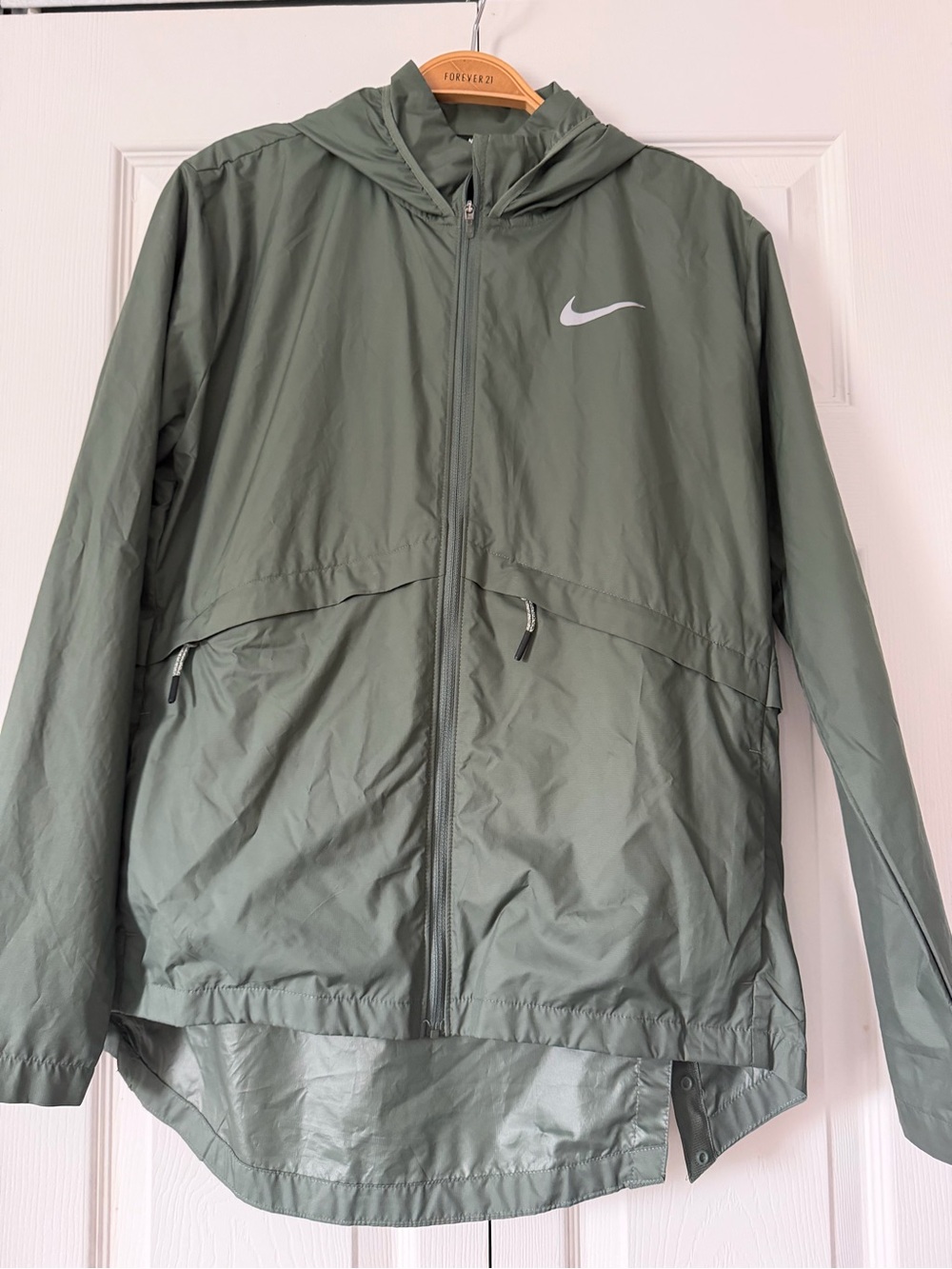Nike Olive Green Hooded Windbreaker Jacket